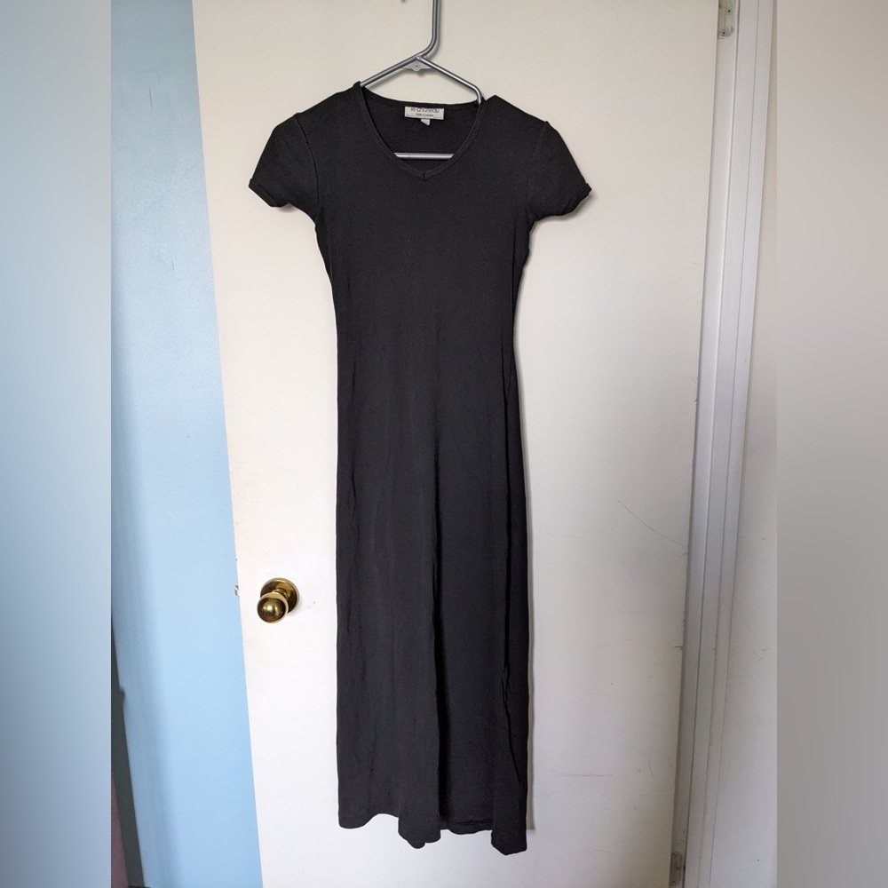 Vintage Le chateau black long dress, size small. Made in Canada